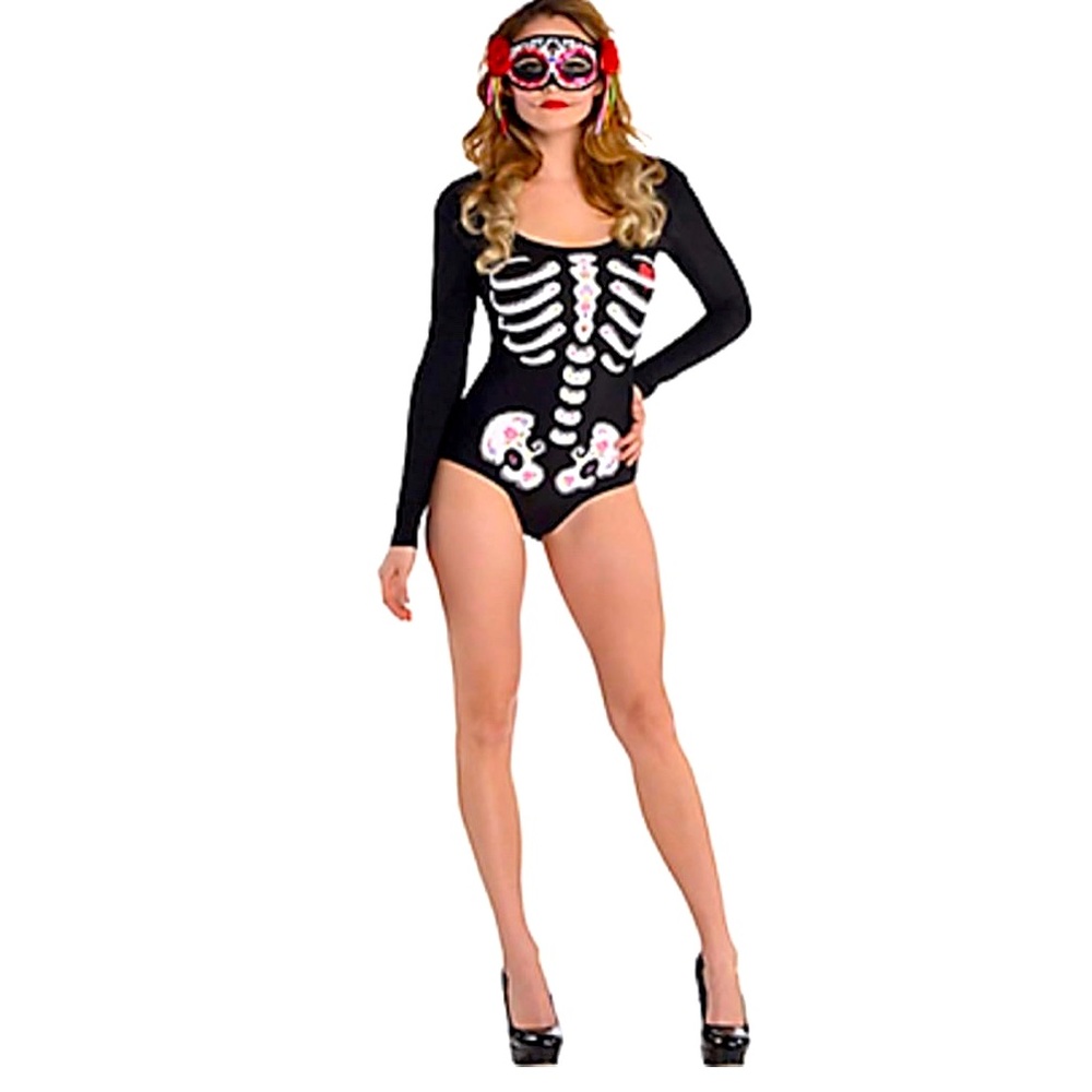 DAY OF THE DEAD BODYSUIT COSTUME SIZE SMALL/MEDIUM 🌟NWT🌟